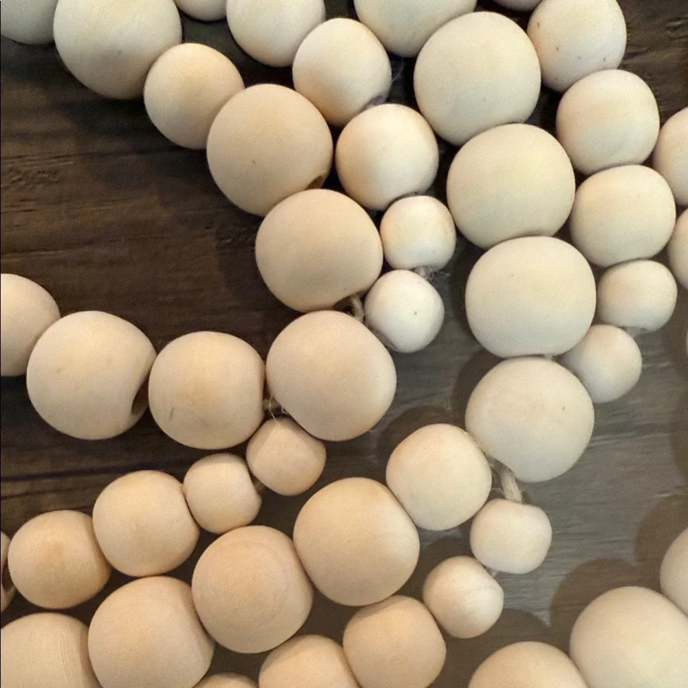 West Elm Natural Wooden Bead Garland